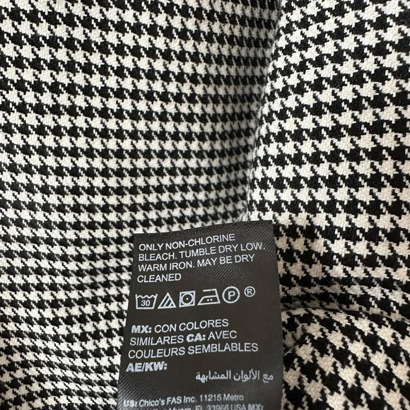 WHBM  Black & White Sleeveless Houndtooth Pattern Top Size 6P - Picture 6 of 7